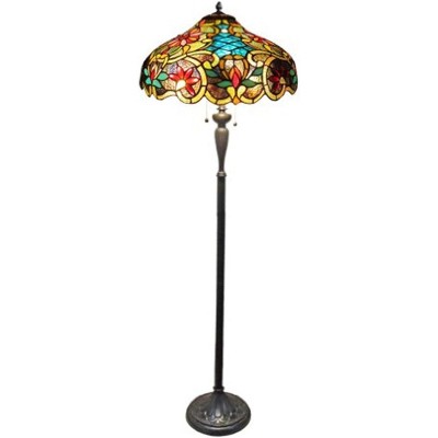 Chloe Lighting Leslie Tiffany-style Victorian 2 Light Floor Lamp 18" Shade