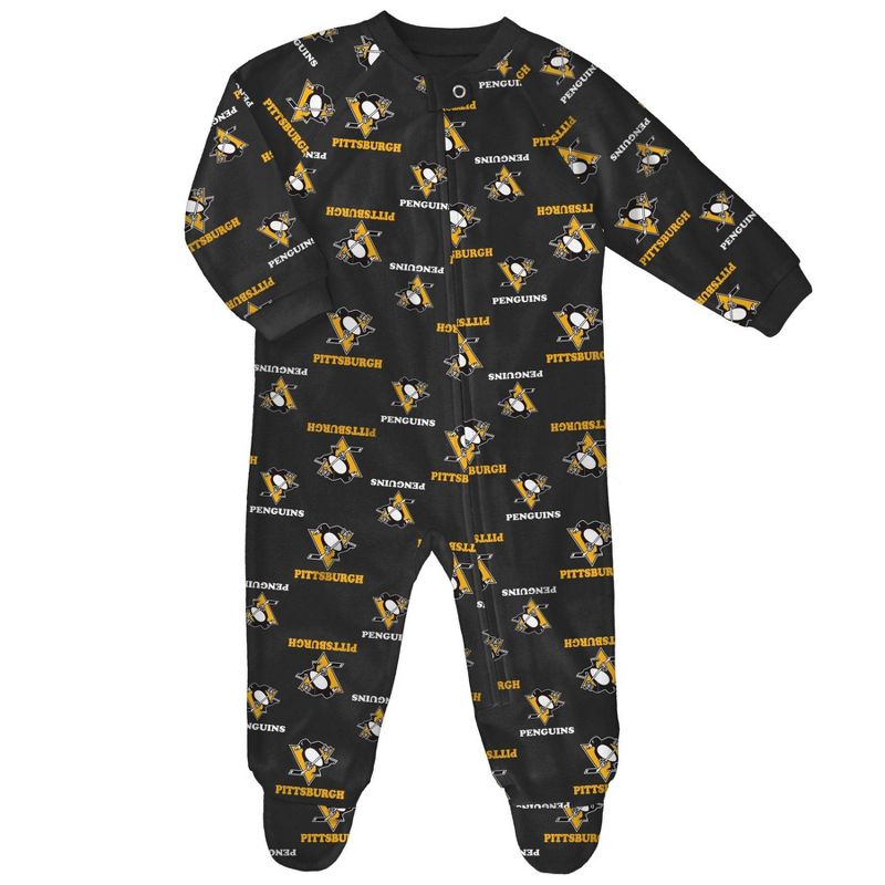 NHL Pittsburgh Penguins Infant All Over Print Sleeper Bodysuit, 1 of 2