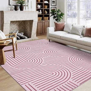 Washable Rug Area Rugs for Living Room,Non Slip  Rugs, Low Pile Stain Resistant  Geometric Carpet for Dining Room - 1 of 4