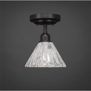 Toltec Lighting Vintage 1 - Light Flush Mount in  Dark Granite with 7" Italian Ice Shade - 1 of 1