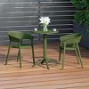 WestinTrends Playa 3-Piece Outdoor Resin Patio Bistro Table Set with Stackable Patio Dining Side Chairs, Olive Green - 2 of 4