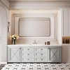 Rectangular Framed Tempered Glass Wall-Mounted Bathroom Vanity Mirror - 3 of 4