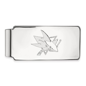 Black Bow Jewelry 10k White Gold San Jose Sharks NHL Money Clip - 1 of 3