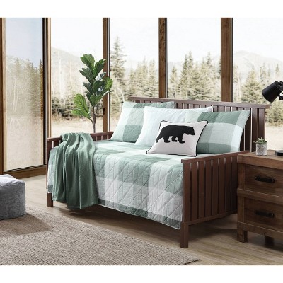 39" X 75" Boulder Plaid Daybed Quilt Bonus Set Green - Eddie Bauer