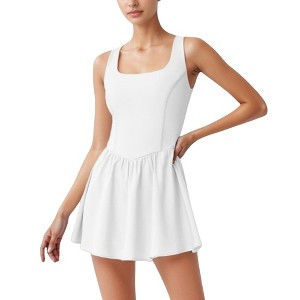 Anna-Kaci Active Women's Active Tennis Dress with Flowy Skirt and Crisscross Back Strap Detail - 1 of 4