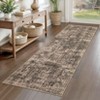 Vintage Distressed Floral Print Area Rugs for Living Room Bedroom, Washable Soft Retro Accent Floor Carpet, Non Slip Throw Mat - 3 of 4