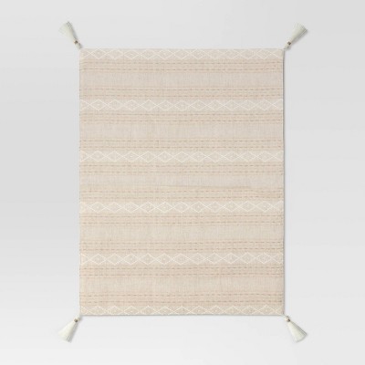 Cotton Printed Placemat with Tassels Beige - Threshold™