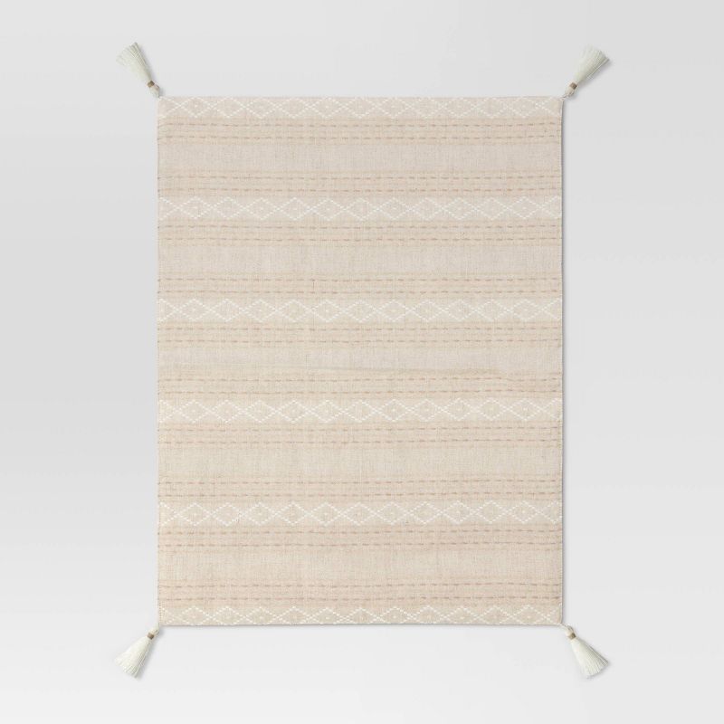 Cotton Printed Placemat with Tassels Beige - Threshold&#8482;, 1 of 5