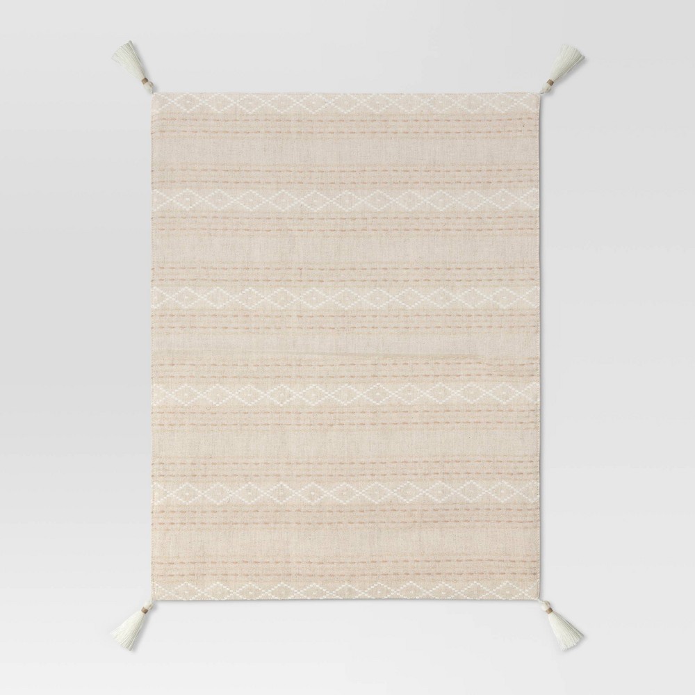 Photos - Tablecloth / Napkin Cotton Printed Placemat with Tassels Beige - Threshold™