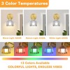 DAKAFUL Vintage Wall Lights with Tulip Glass Shade,Remote-Controlled,Decorative Wall Sconce for Bedroom/Bathroom/Living Room(Grey&Gold) - 3 of 4