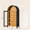 FONTOI Arched Shaped Storage Cabinet, 5-Tier Arched Bookcase with 3 Movable Shelves, Oak&Black, 30.7"*70.9"*15.7" - 2 of 4