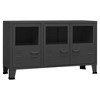 VidaXL Industrial Sideboard Anthracite 41.3"x13.8"x24.4" Metal and Glass - image 2 of 4