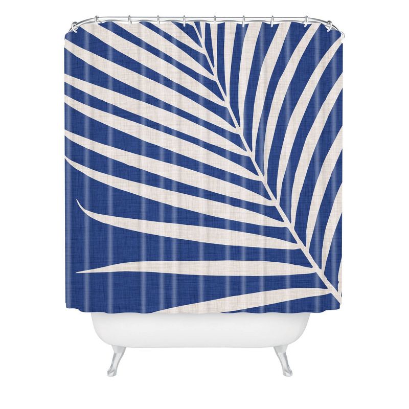 Modern Tropical Vintage Indigo Palm Shower Curtain Blue - Deny Designs, 1 of 7
