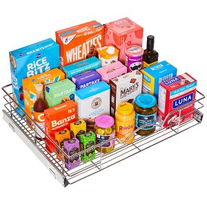 Hold N' Storage - Pull Out Pantry Cabinet Organizer with Anti Rust Chrome Finish, Heavy-Duty, Smooth Slide - 1 of 4