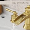 ChicFurnit Bathroom Sink Faucet Double Lever Handles Widespread Design with Pop Up Drain for Stylish Bathrooms, Gold, 15.7"*11.8"*3.3" - 4 of 4