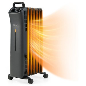Costway 1500W Oil Filled Space Heater Electric Heater w/Adjustable Thermostat - 1 of 4