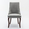 Set of 2 Linen/Velvet Upholstered Dining Chair with Curved Solid Wood Legs, 4Q -ModernLuxe - 4 of 4