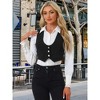 Allegra K Women's Vintage Button-Up Sleeveless Cropped Jean Waistcoat Vest - 2 of 4