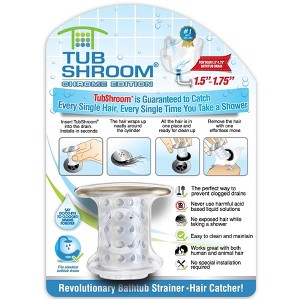 TubShroom (Chrome Edition) The Hair Catcher That Prevents Clogged Tub Drains - 1 of 4