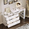 FONTOI 59.9"W Vanity Desk with Mirror Flip-Top Tabletop 7 Drawers and 9 Compartments for Bedroom Dressing Room, White/Brown, 59.9"*15.7"*30.1" - 2 of 4
