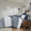 3Pcs Boho Style Cotton Comforter Set, Chenille Tufting Textile Botanic Print Bed Set, Farmhouse Style Bedding with Matching Shams - 3 of 4