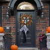 Luupatchy 23in Artificial Spider and Black & Orange Leaves Halloween Wreath for Door, Home, Wall, Halloween, Christmas Decor - 2 of 4