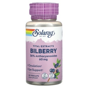 Solaray Vital Extracts, Bilberry, 60 mg, 60 VegCaps - 1 of 2