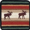 Earth Rugs V-19 Moose Square Jute Trivet 10"x10" Rustic Table Protector - 2 of 3