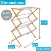 BIRDROCK HOME 3-Tier Bamboo Drying Rack - Foldable, Water-Resistant Laundry Stand for Indoor/Outdoor Use - Fully Assembled Clothes Dryer, Grey - 3 of 4