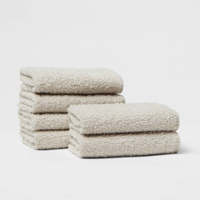 6pk Washcloth Set Gray Sand - Room Essentials™
