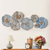 LuxenHome Multi-Color Distressed Flower Metal Wall Decor Blue - 2 of 4