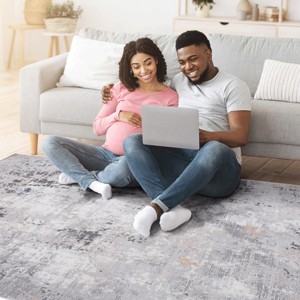 ChicFurnit Rugs 5'x7' Vintage Waterproof Extra Large Area Rugs Carpet Non-Slip Rug Pads Washable Rug for Indoor Room, Multicolored, 90"*63"*0.35" - 1 of 4