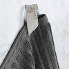 Plush Cotton Ribbed Checkered Border Medium Weight 4 Piece Bath Towel Set by Blue Nile Mills - 4 of 4