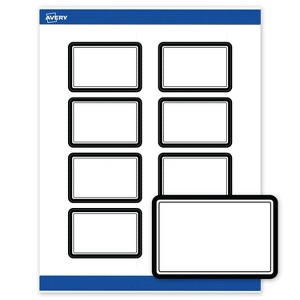 Avery Printable Rectangle Labels, Double Black Border, 2" x 3", Matte White Rectangle Labels, Permanent, Laser/Inkjet, 80ct, Great for Product Labels - 1 of 4