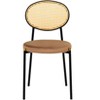 LeisureMod Ravenna 5-Piece Dining Set - 63" Rectangular MDF Top Dining Table in Maple & 4 Velvet Dining Chairs in Black Steel Legs - 3 of 4