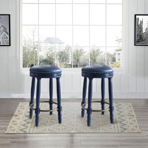 NicBex 26" Counter Height Bar Stools,Modern 360° Swivel Bar Stools Set of 2,Wooden Island Chairs with Fabric Upholstered for Kitchen,Bar - 1 of 4