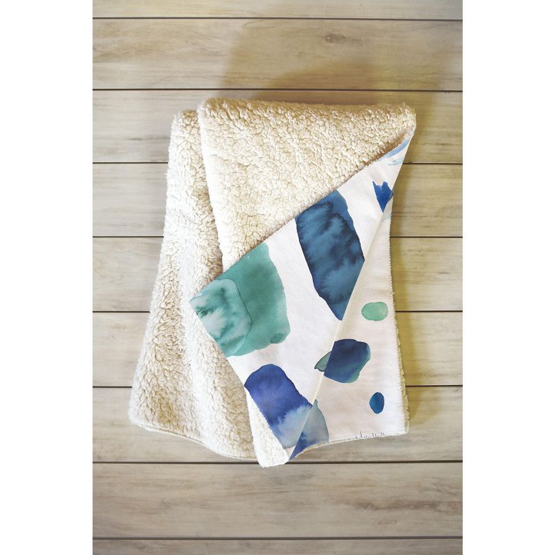 Ninola Design Blue Minimal Strokes Abstract Fleece Throw Blanket - Deny Designs, 2 of 3