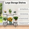 Artloge 6 Tier Garden Cart Flower Plant Stand Potted Holder Parisian Style Wrought Iron Display Shelf Rack Decorating Garden Home Patio Condo Porch - 4 of 4