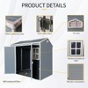 8x4 FT Resin Outdoor Storage Shed, Garden Storage Shed With Lockable Doors, Utility Tool Storage House for Backyard Garden Patio Lawn - 4 of 4