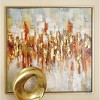 Canvas Abstract Framed Wall Art with Gold Frame Gold - Olivia & May: Elegant Decor, Vertical Orientation, Sawtooth Hanging - 2 of 4