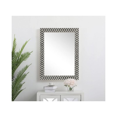 Chevron Hand Painted Rectangular Frameless Vanity Mirror