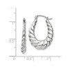 Black Bow Jewelry 4mm x 26mm Polished 14k White Gold Twisted Oval Shrimp Hoop Earrings - 4 of 4