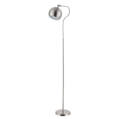 Elijah Iron Floor Lamp (Includes LED Light Bulb) Brushed Nickel - Safavieh