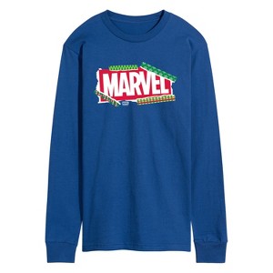 Men's - Marvel - Logo Wrapping Paper Long Sleeve Graphic T-Shirt - 1 of 3