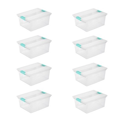 Sterilite Convenient Home 3-Tiered Stack Carry Storage Box, Clear (6 Pack)  