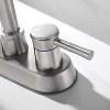 LunaLulink Brushed Nickel Stainless Steel Bathroom Sink Faucet 3 Hole, 2 Handle Water Supply with Overflow - 3 of 4