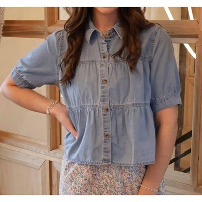 Women's Denim Doll Top - WISHLIST