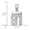 Black Bow Jewelry 14k White Gold, Varsity Collection, Small D/C Pendant, Number 91 - 2 of 3