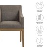 Modway  Alton Upholstered Dining Chair with Arms in Mocha Natural – Mid Century Modern Padded Kitchen Chair with Wood Legs - 4 of 4