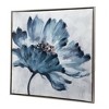 30"x30" Embellished and Hand Painted Floral Canvas Wall Art Canvas Blue/White/Gray - A&B Home - 2 of 4